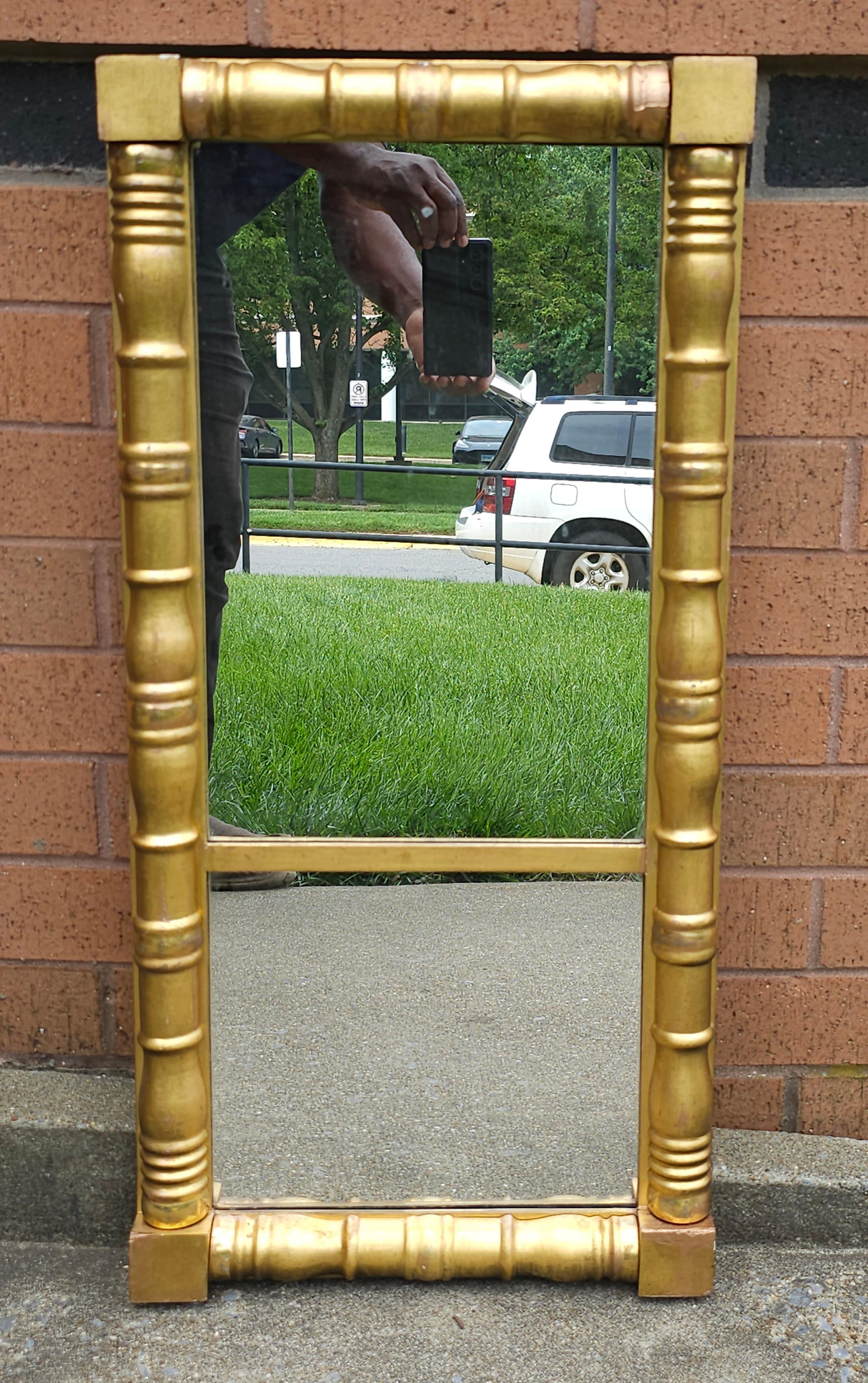 19th Century 19th C. James Todd Looking Glass Empire Classical Giltwood Trumeau Mirror For Sale