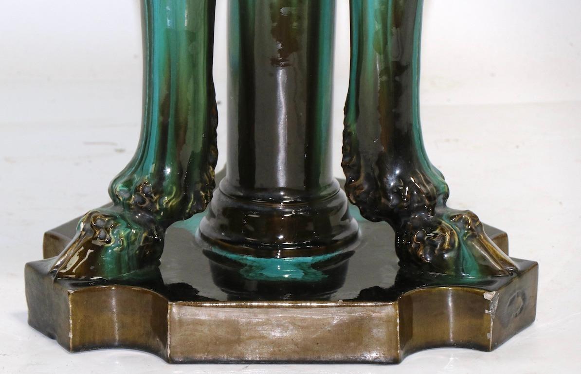 Ceramic 19th Century Jardinière and Pedestal by Clement Messier