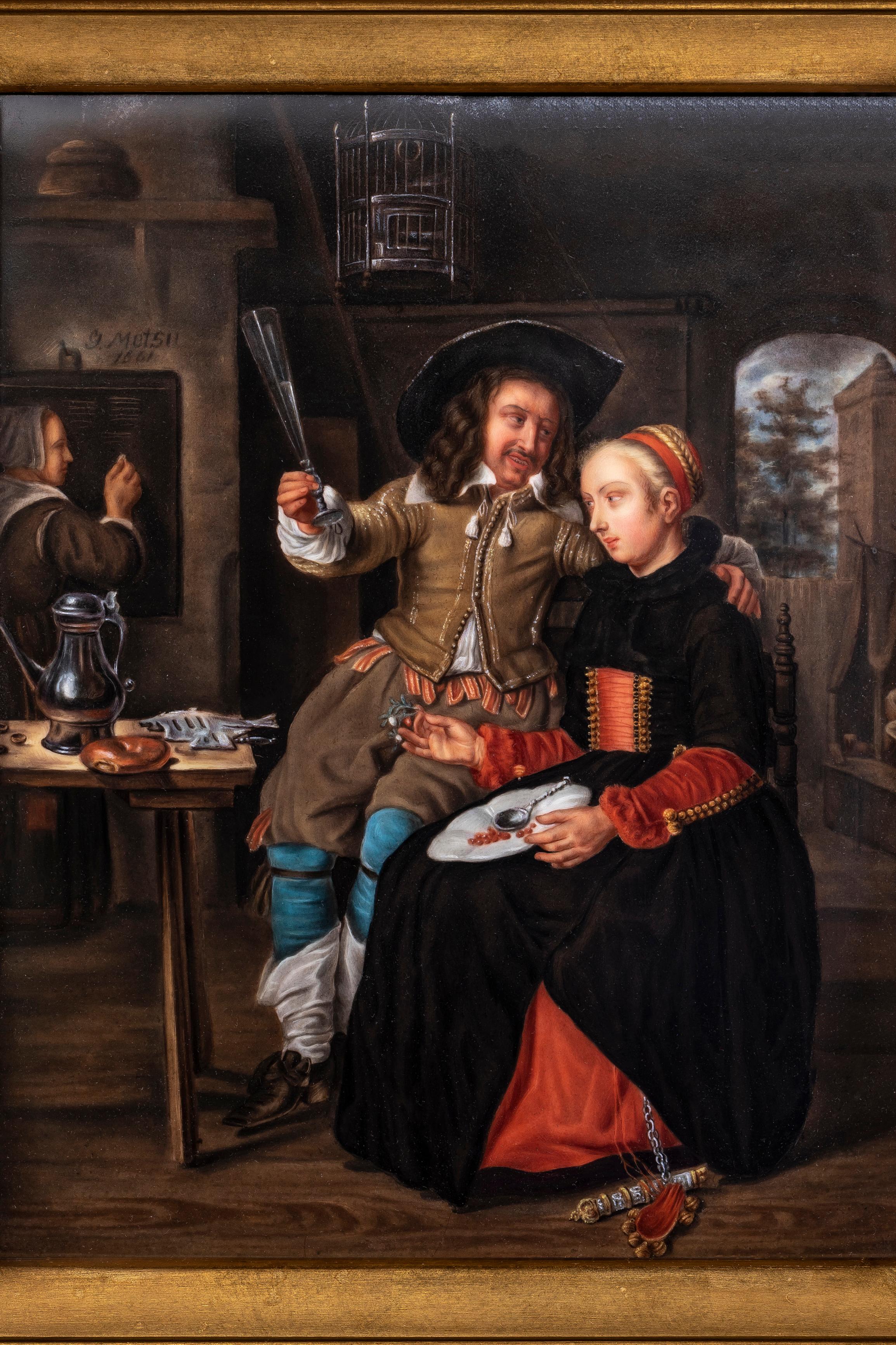 19. Jh. KPM Porcelain Plaque (Gemälde), Gabriel Metsus 