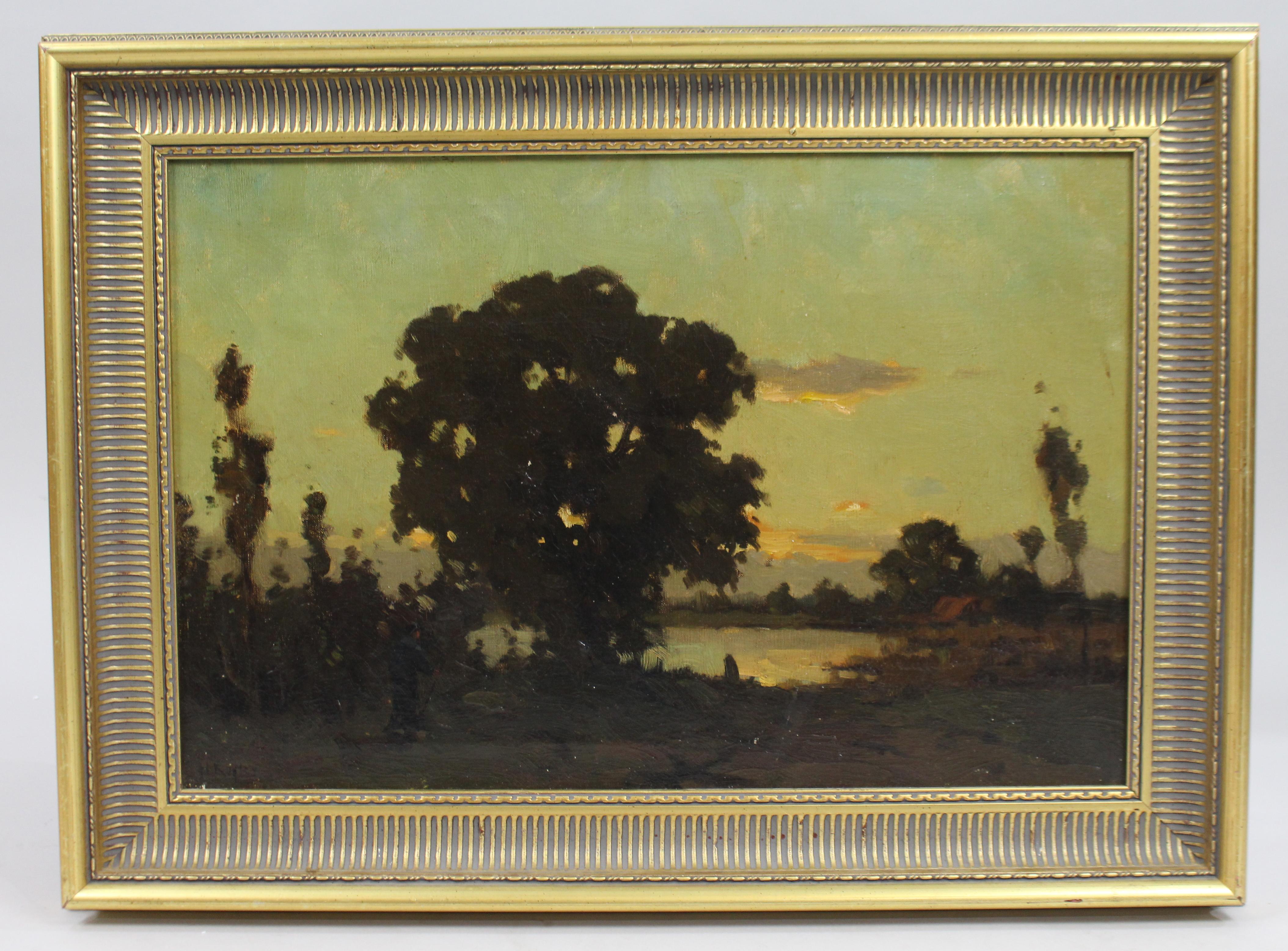 19th c. landscape by Hans Kugler (1840-73) Oil on Canvas


Late 19th century landscape at dusk

Signed by the artist to the lower left

Lots of atmosphere and subtlety to the rapidly produced work.

The canvas in good condition with some