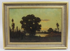 19th C. Landscape by Hans Kugler Oil on Canvas