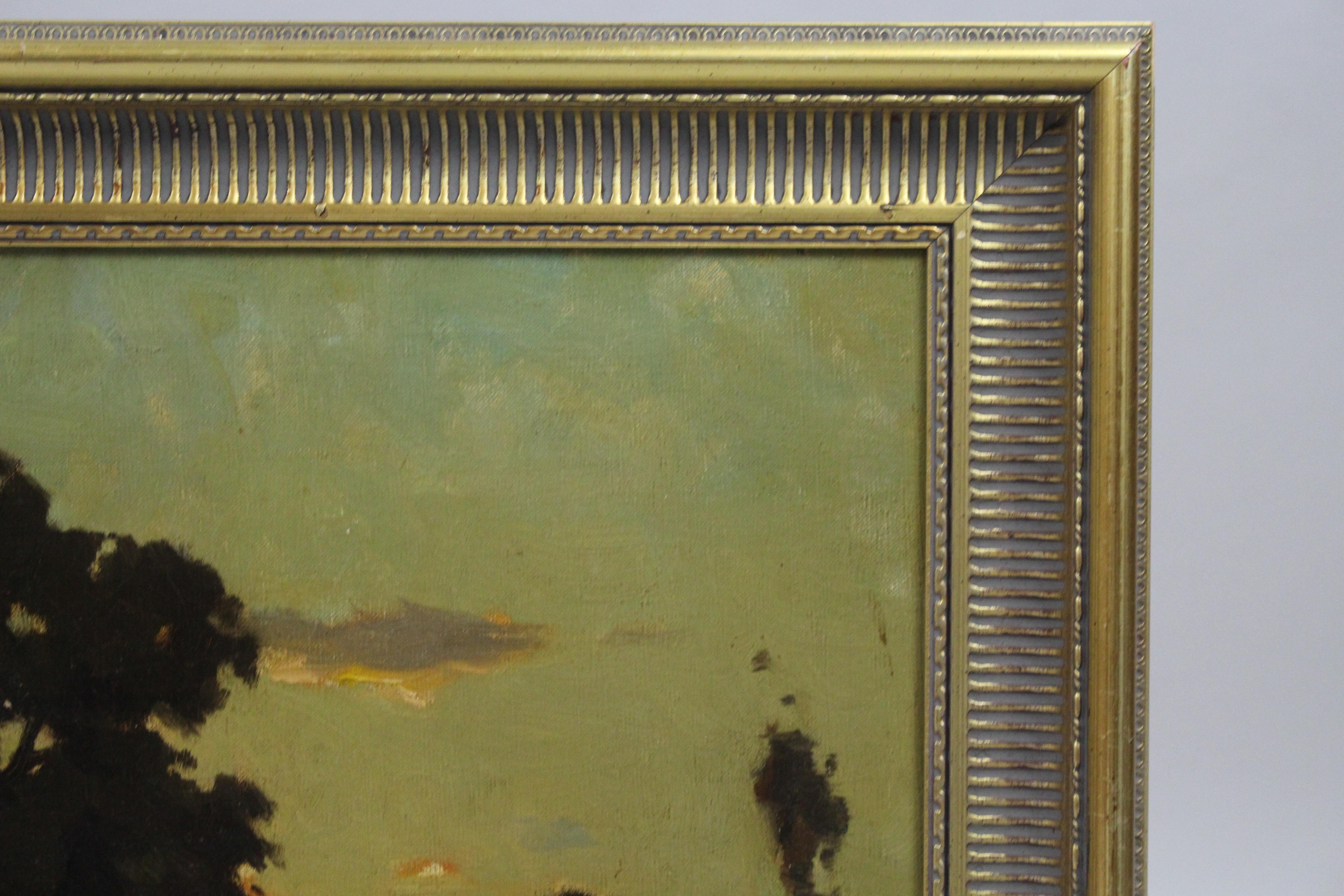 19th C. Landscape by Hans Kugler Oil on Canvas For Sale 1