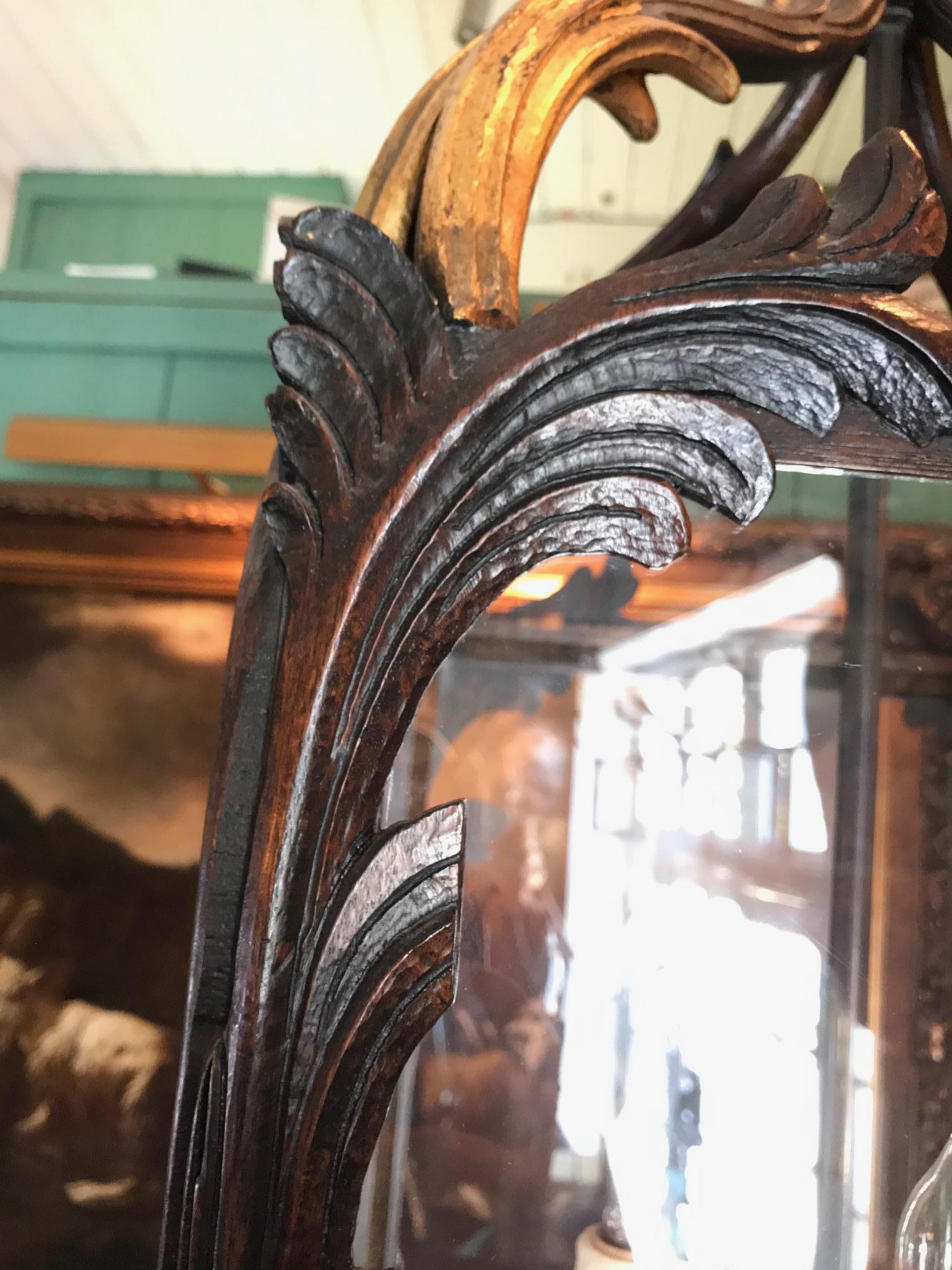 Grande lanterna antica in legno intagliato a mano del XIX secolo, appesa al soffitto, pendente LA in vendita 6