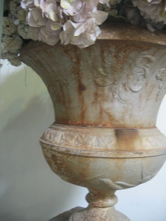 19th Century Large Cast Iron Garden Urn For Sale 3