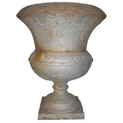 19th Century Large Cast Iron Garden Urn