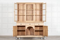 A.I.C. Large English Pine Glazed Panelled Dresser 19th C.