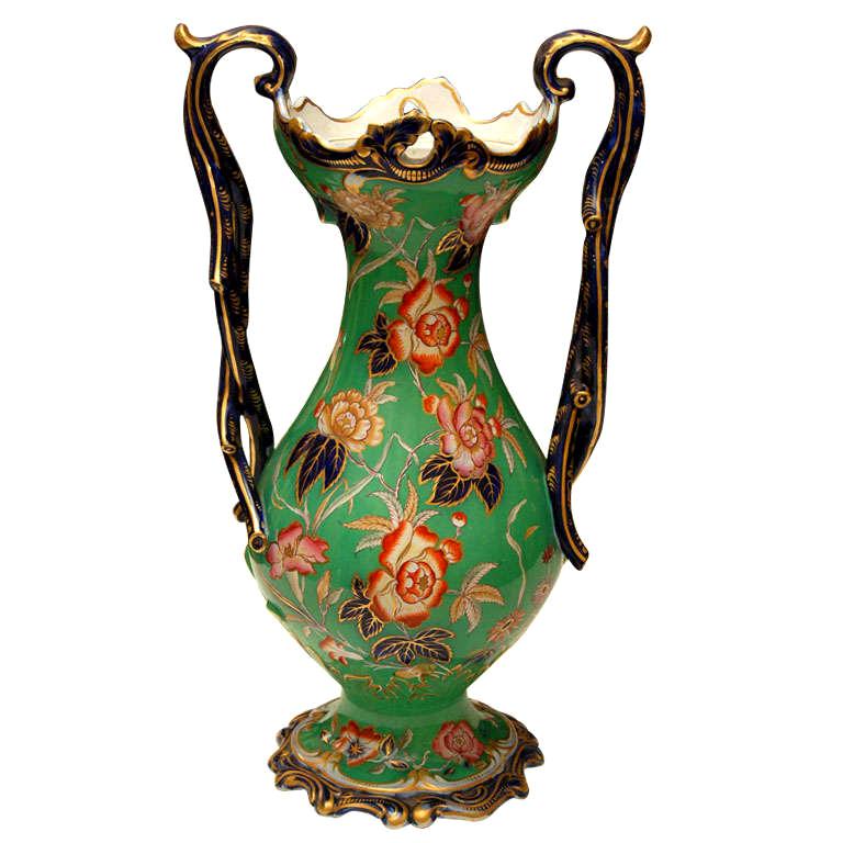 19th C Large English Porcelain Vase For Sale