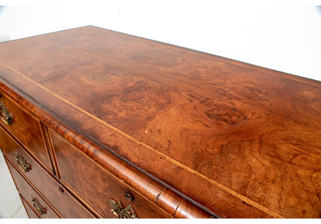 19th C. Large Fine Figured Wood Chest of Drawers For Sale 7