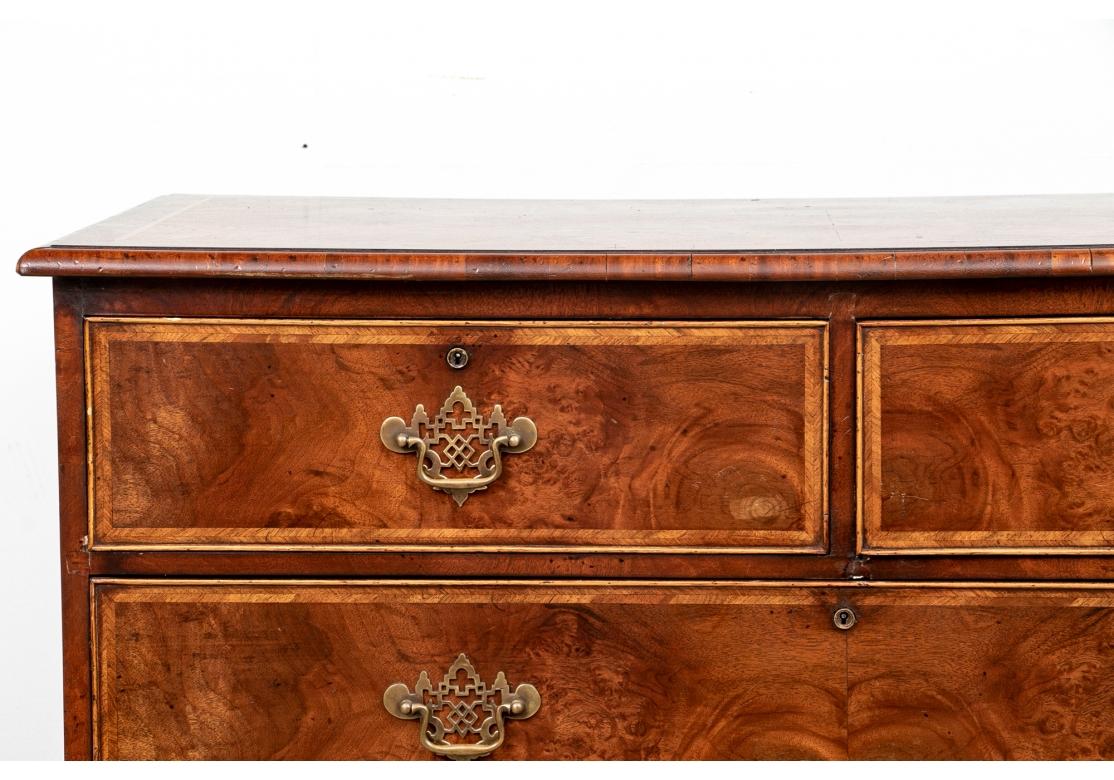 19th C. Large Fine Figured Wood Chest of Drawers In Fair Condition For Sale In Bridgeport, CT