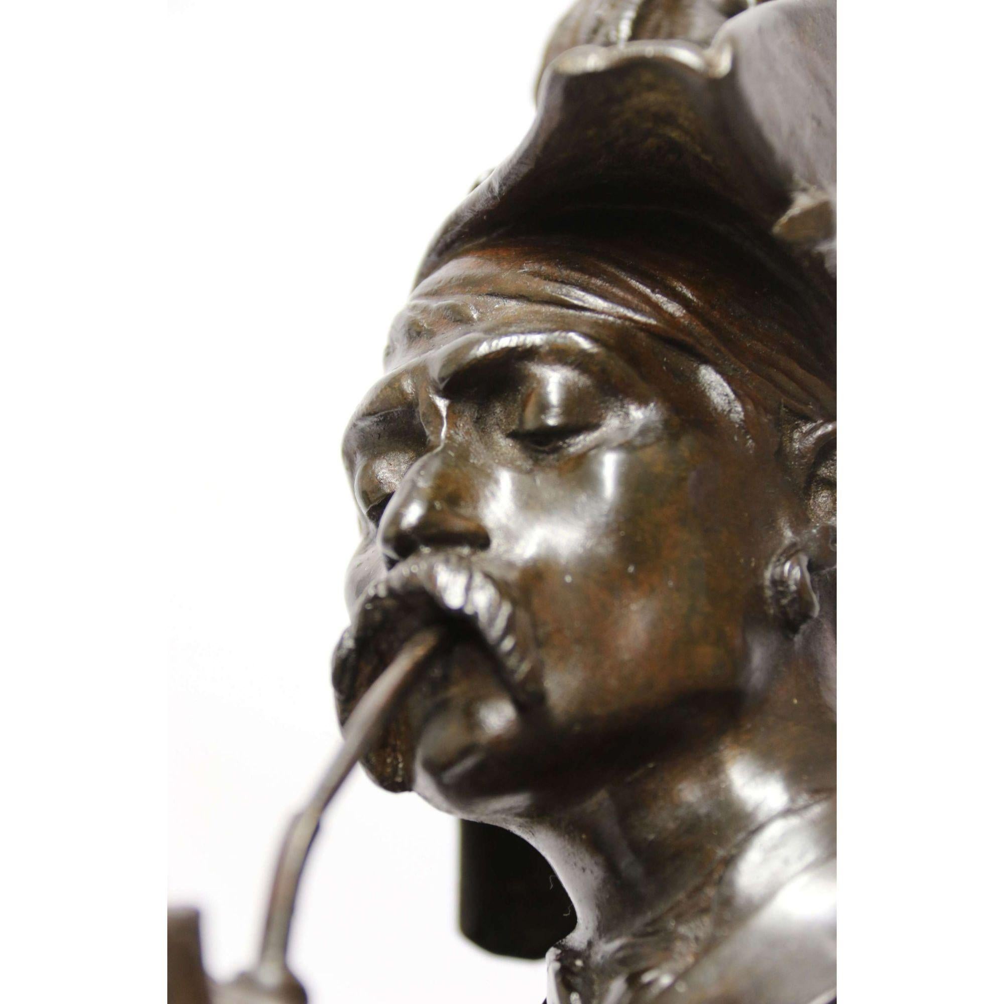 19th C large French bronze study of a Napoleonic period soldier by E.H. Dumaige For Sale 6