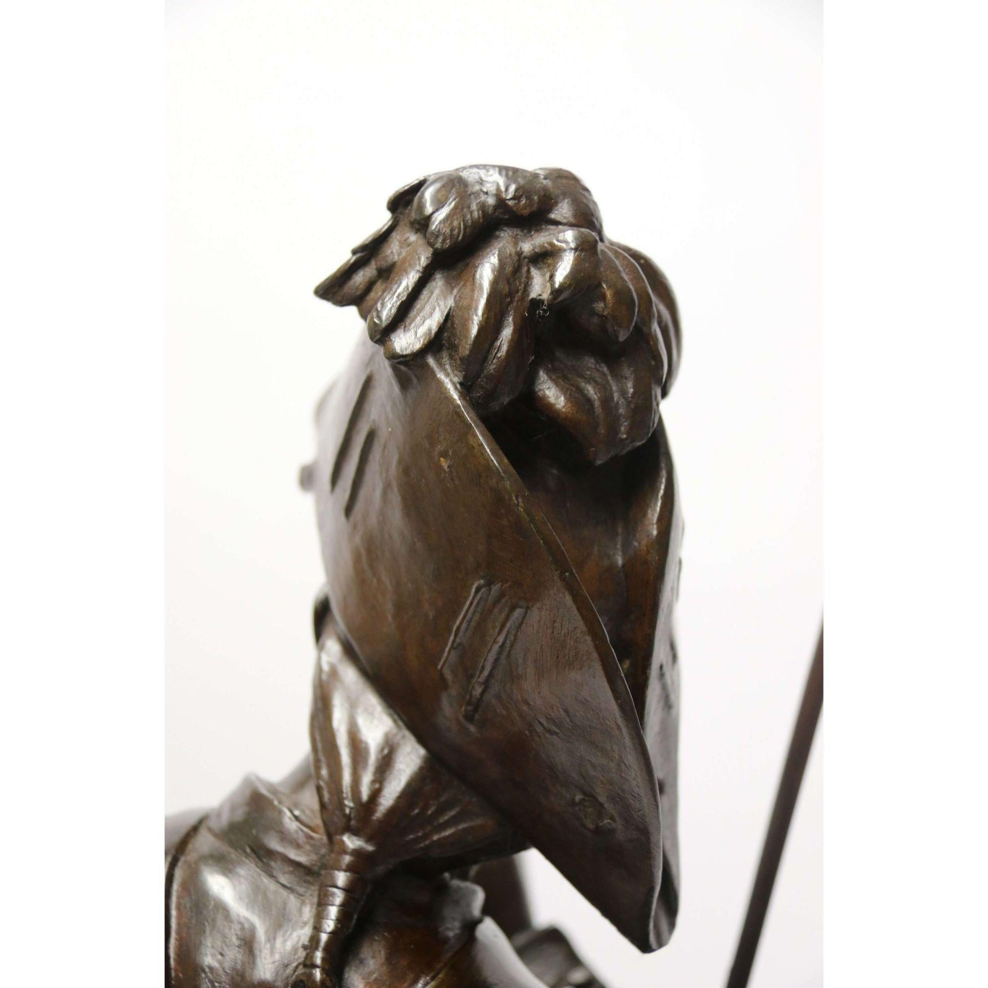 19th C large French bronze study of a Napoleonic period soldier by E.H. Dumaige For Sale 14