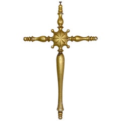 19th Century Large Giltwood Processional Cross