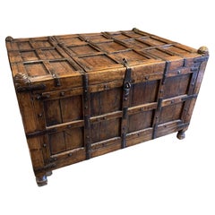 Antique 19th c Large Indian Stick Box or Dowry Chest perfect for Coffee Table