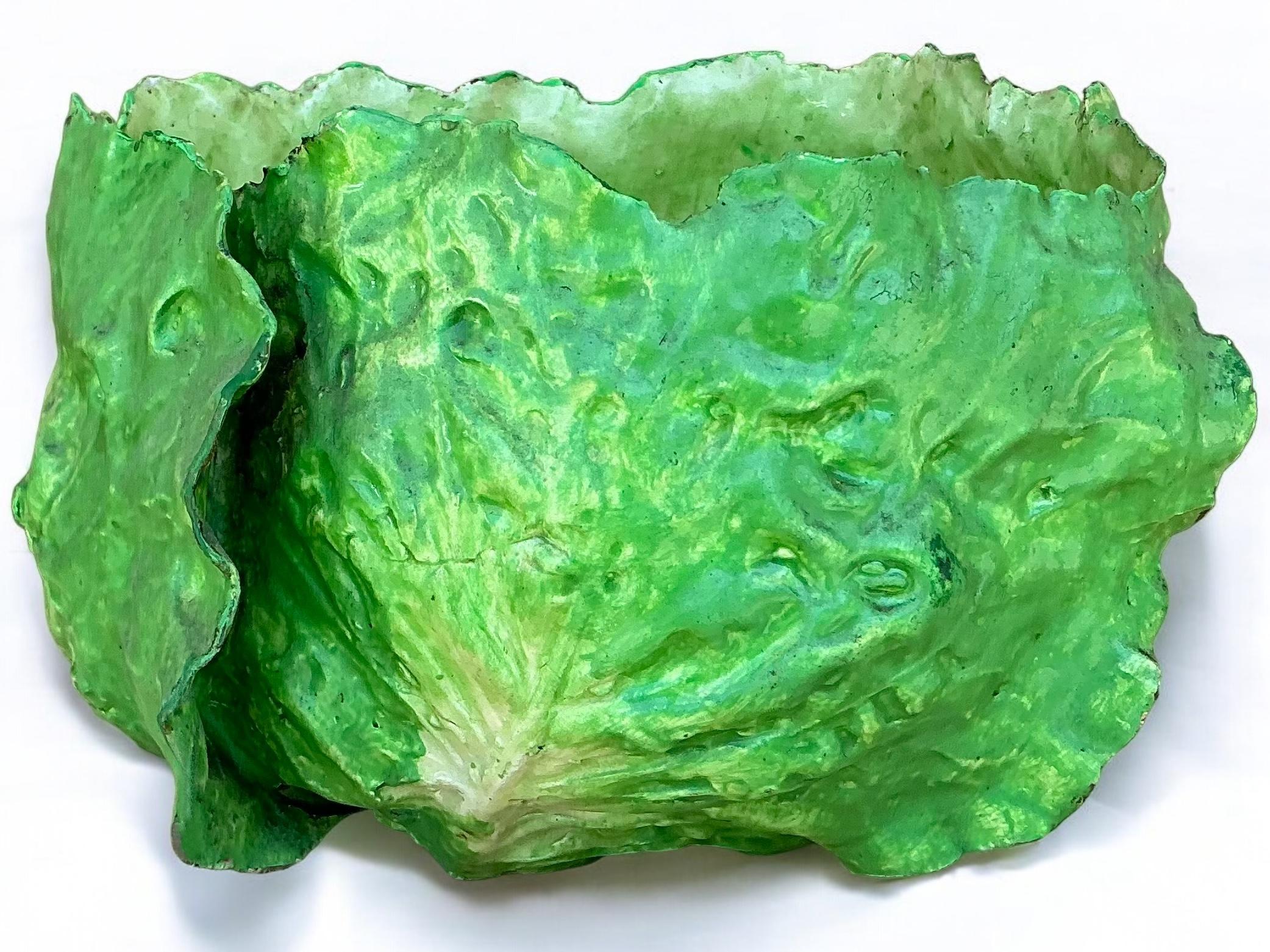 Victorian 19th-C. Large Italian Napoli Lettuceware Pottery Bowl / Planter - Dodie Thayer
