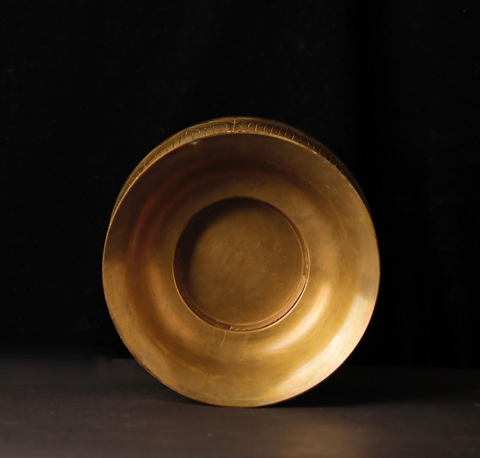 19th. c Large Lotus-Shaped Buddhist Temple Incense Burner with Sanskrit Cutouts For Sale 5