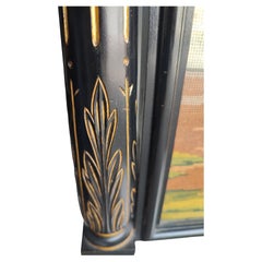 A.I.C. Revive, laque noire et dorée, tapisserie d'écran de cheminée 19e C.