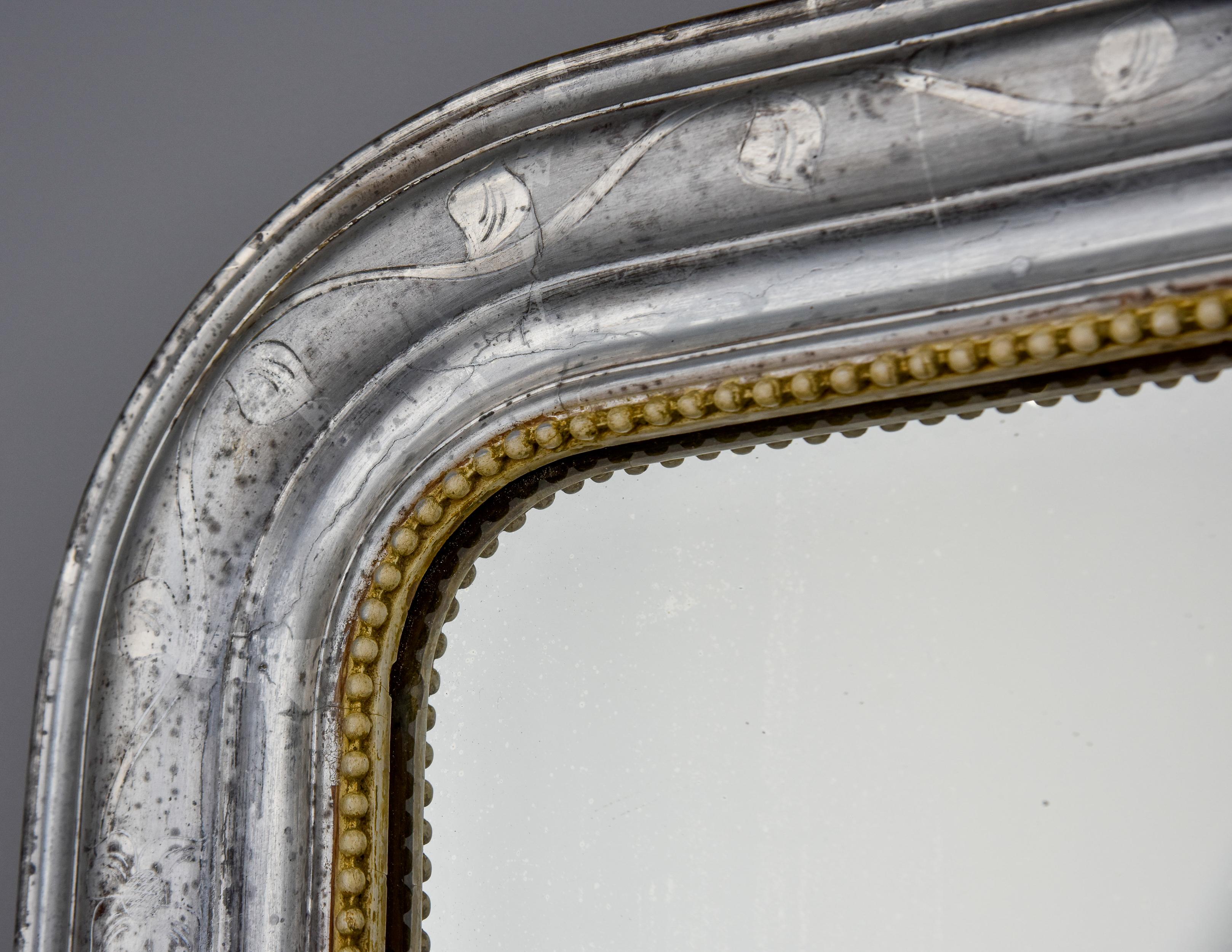 19th Century 19th C Large Silver Gilt Louis Philippe Mirror
