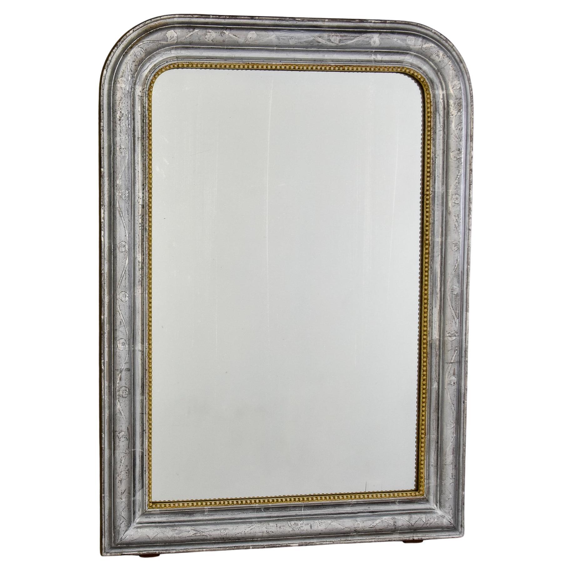 19th C Large Silver Gilt Louis Philippe Mirror