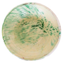 19th c. Large Spanish Green and White Lebrillo Bowl