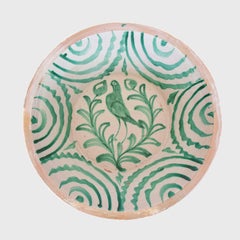 19th c. Large Spanish Green Fajalauza Lebrillo Bowl