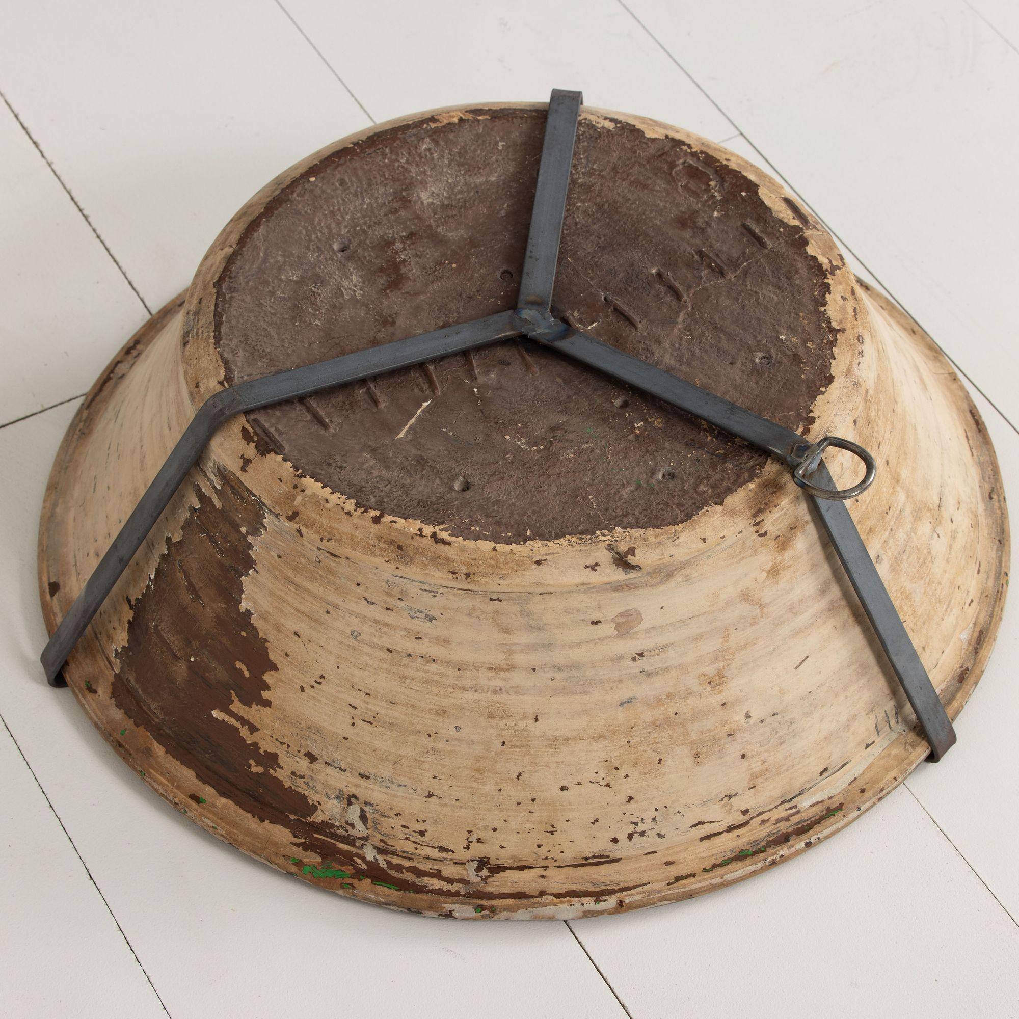 19th c. Large Spanish Green Fajalauza Lebrillo Bowl with Hanging Iron and Stand 1