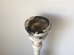 19th Century Large White Painted Floor Torcheres Candle Pedestal