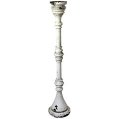 19th Century Large White Painted Floor Torcheres Candle Pedestal