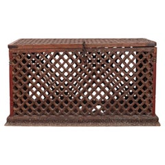 19th C Lattice Coffer/ Coffee Table