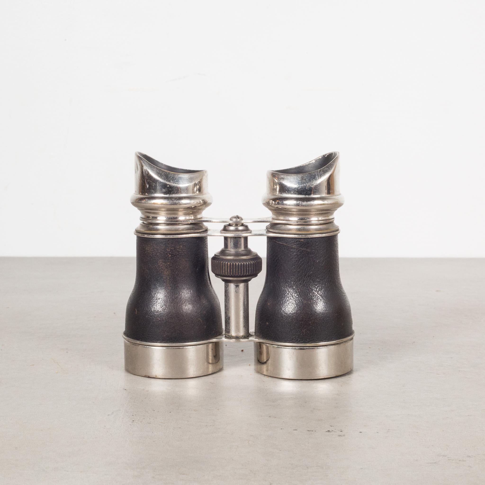 19th C. Leather and Chrome Field Binoculars & Case, c.1880 2