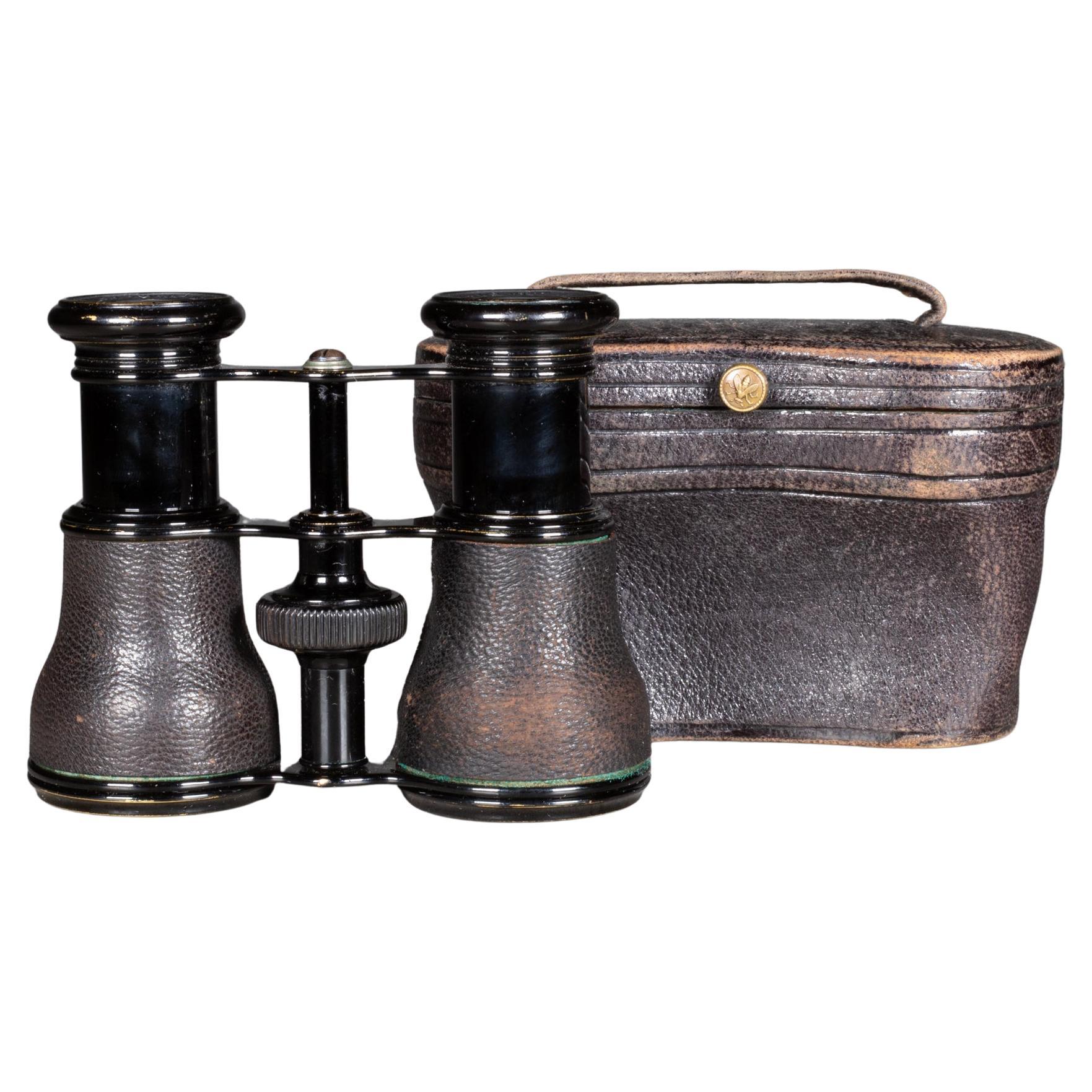 19th c. Leather LeMaire Fabt Paris Binoculars and Case c.1890