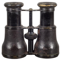 Antique 19th c. Leather Wrapped "121" French Binoculars c.1880