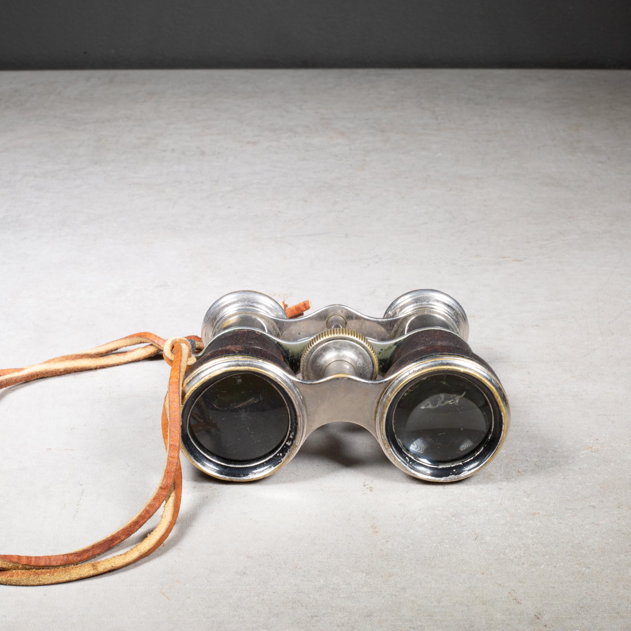 High Victorian 19th c. Leather Wrapped Binoculars For Sale