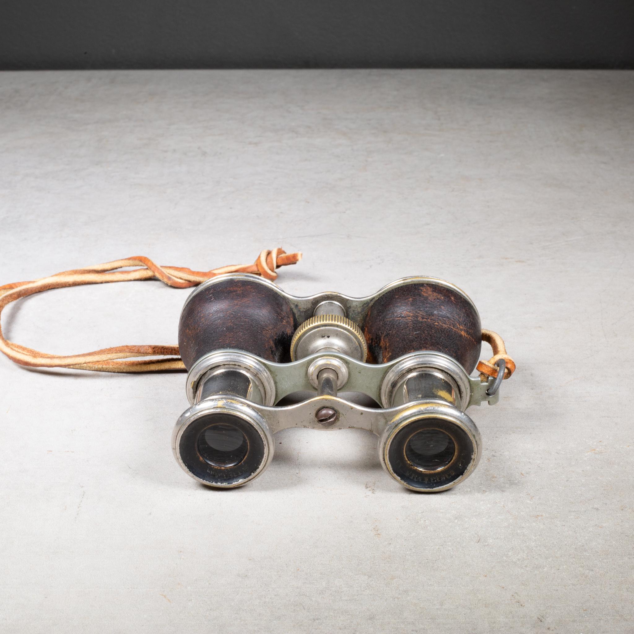 French 19th c. Leather Wrapped Binoculars For Sale