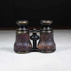 19th c. Leather Wrapped French Binoculars