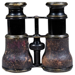 19th c. Leather Wrapped French Binoculars
