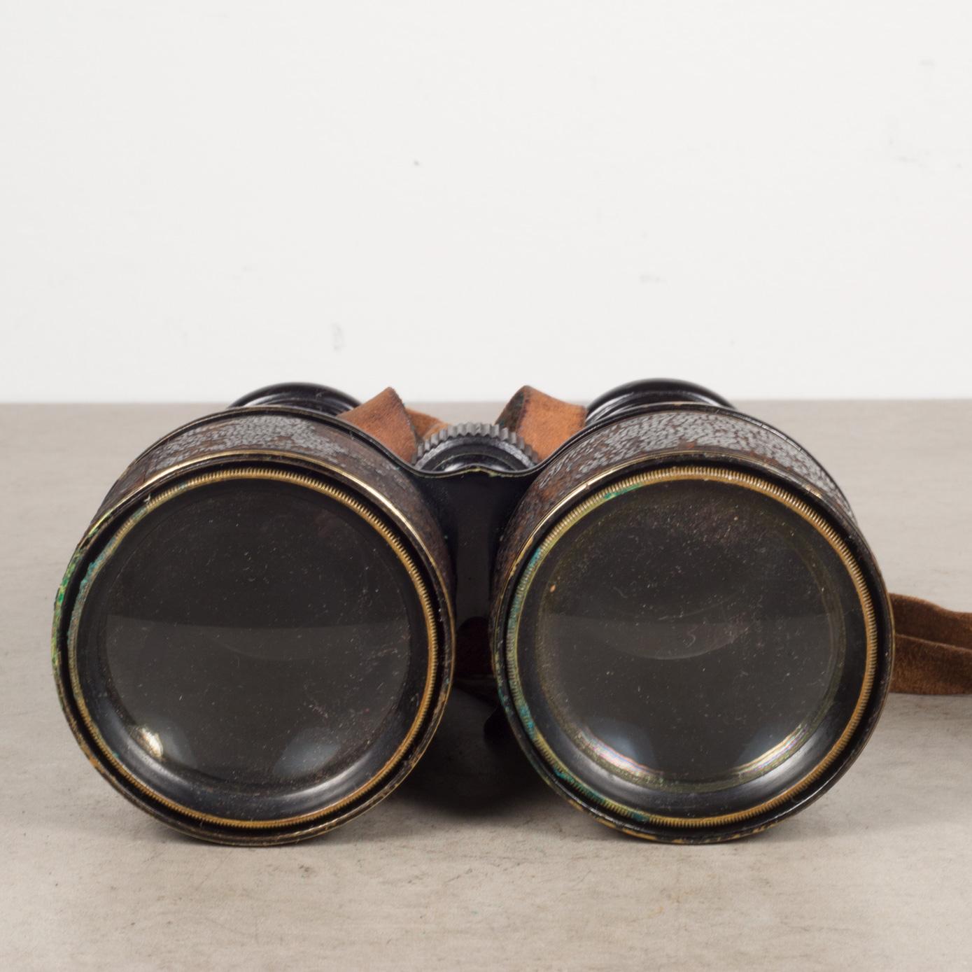 19th C. Leather Wrapped French Field Binoculars, c.1880 5