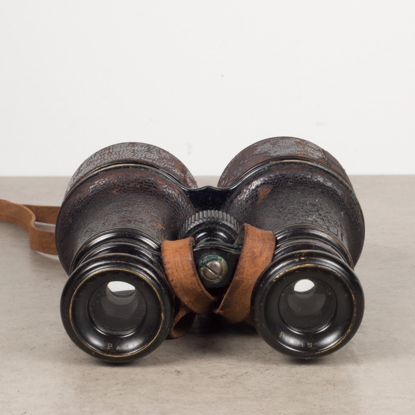 19th C. Leather Wrapped French Field Binoculars, c.1880 6