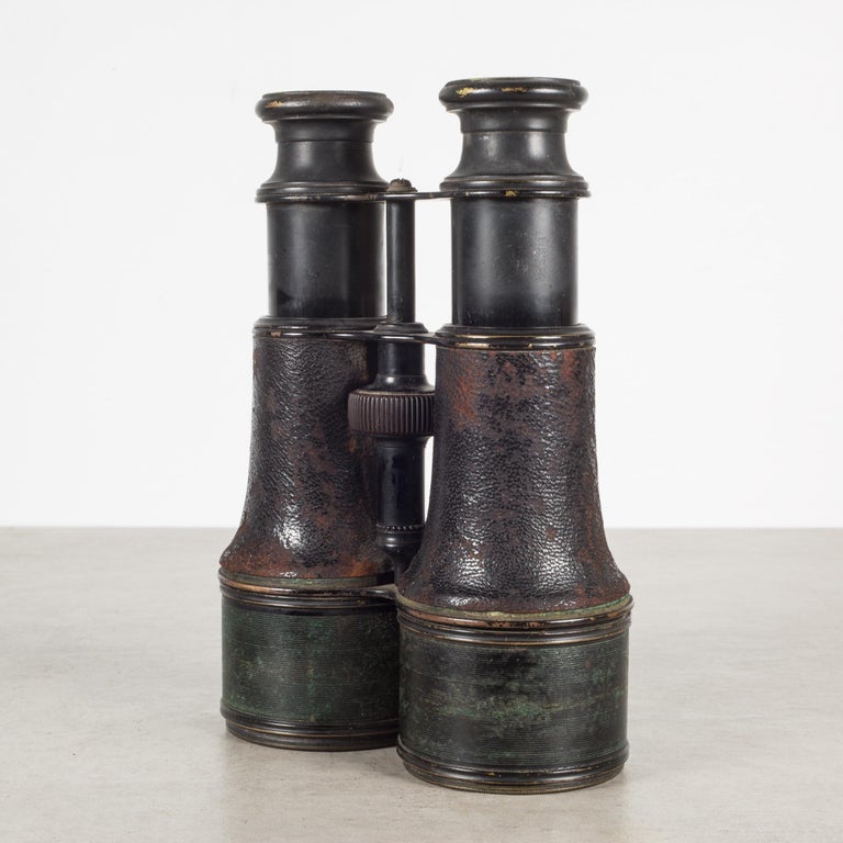 Early 20th c. Brass and Leather Field Binoculars c.1930-1940