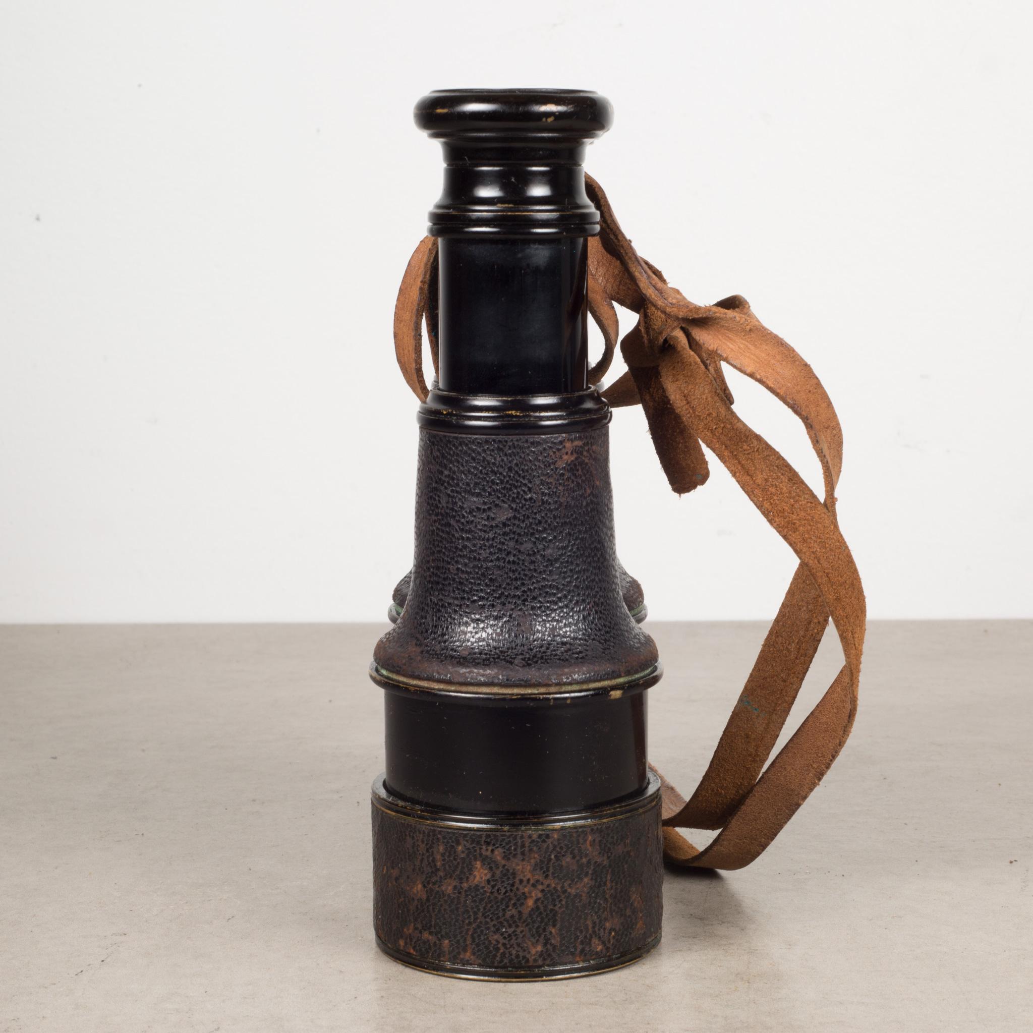 19th C. Leather Wrapped French Field Binoculars, c.1880 2