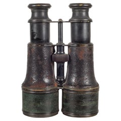 Antique 19th C. Leather Wrapped French Field Binoculars, c.1880