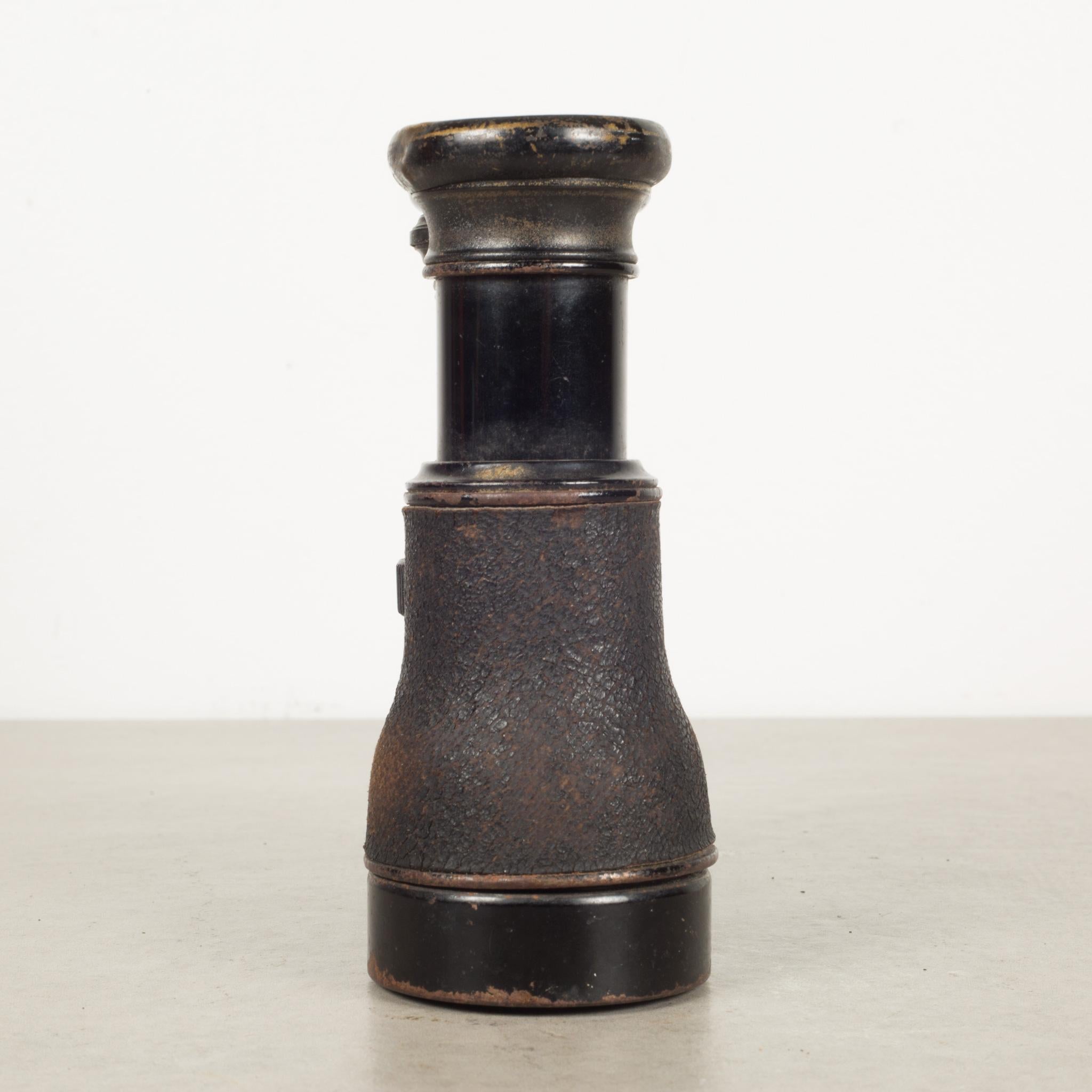 High Victorian 19th C. Leather Wrapped French Navy Binoculars, C.1880 For Sale