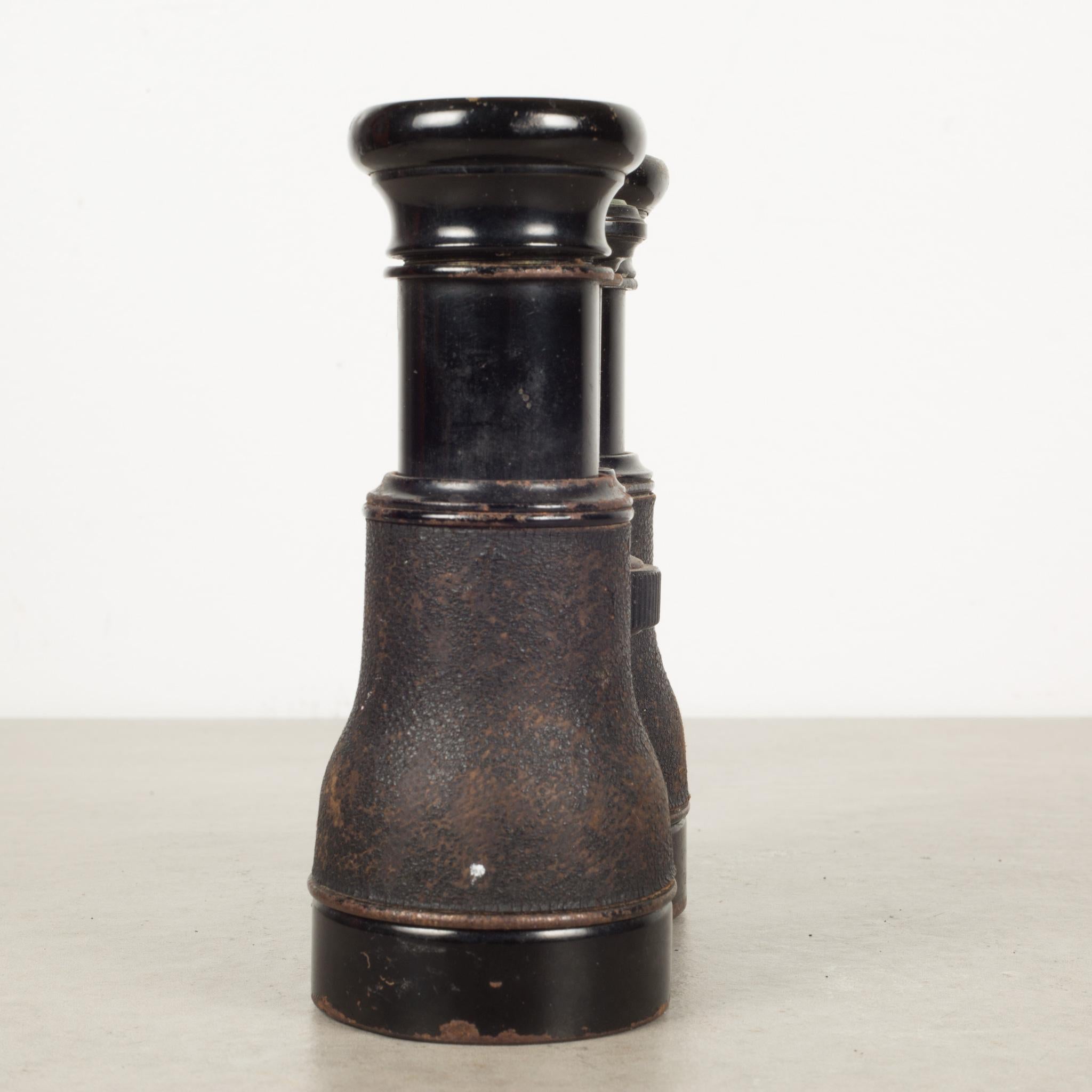19th Century 19th C. Leather Wrapped French Navy Binoculars, C.1880 For Sale