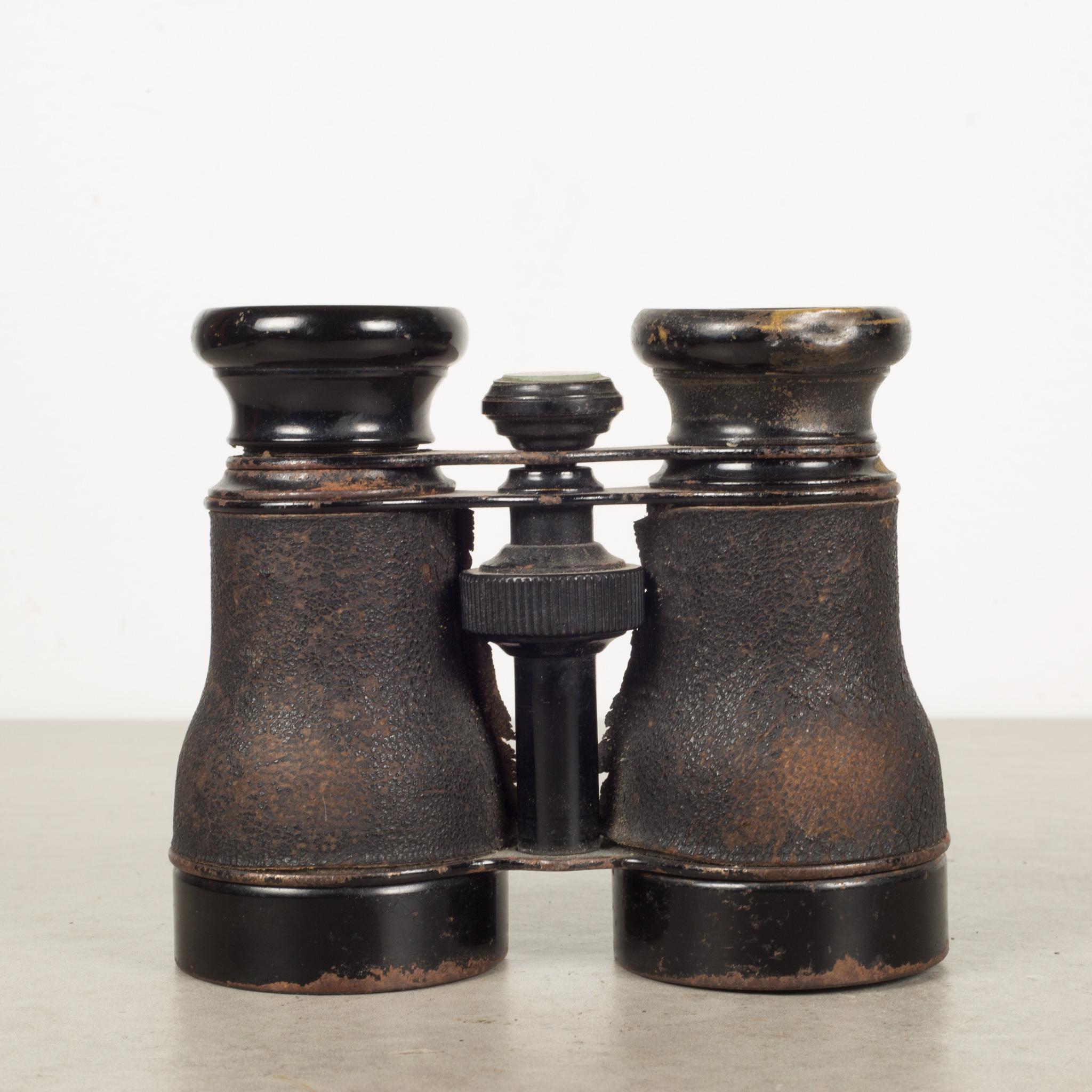 19th C. Leather Wrapped French Navy Binoculars, C.1880 2