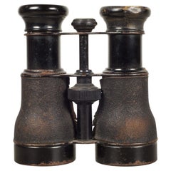 19th C. Leather Wrapped French Navy Binoculars, C.1880