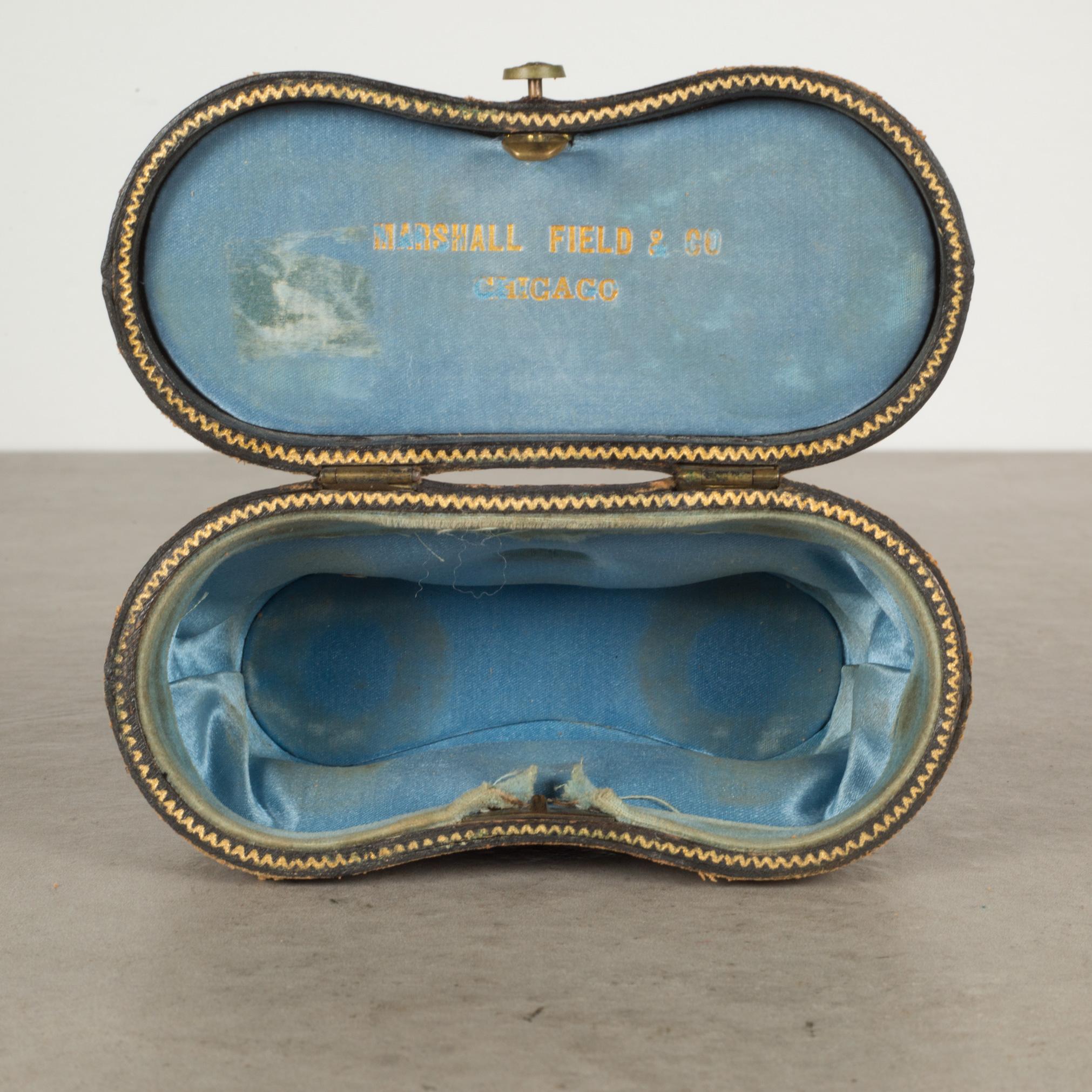 19th c. Leather Wrapped Opera Binoculars and Case c.1880 6