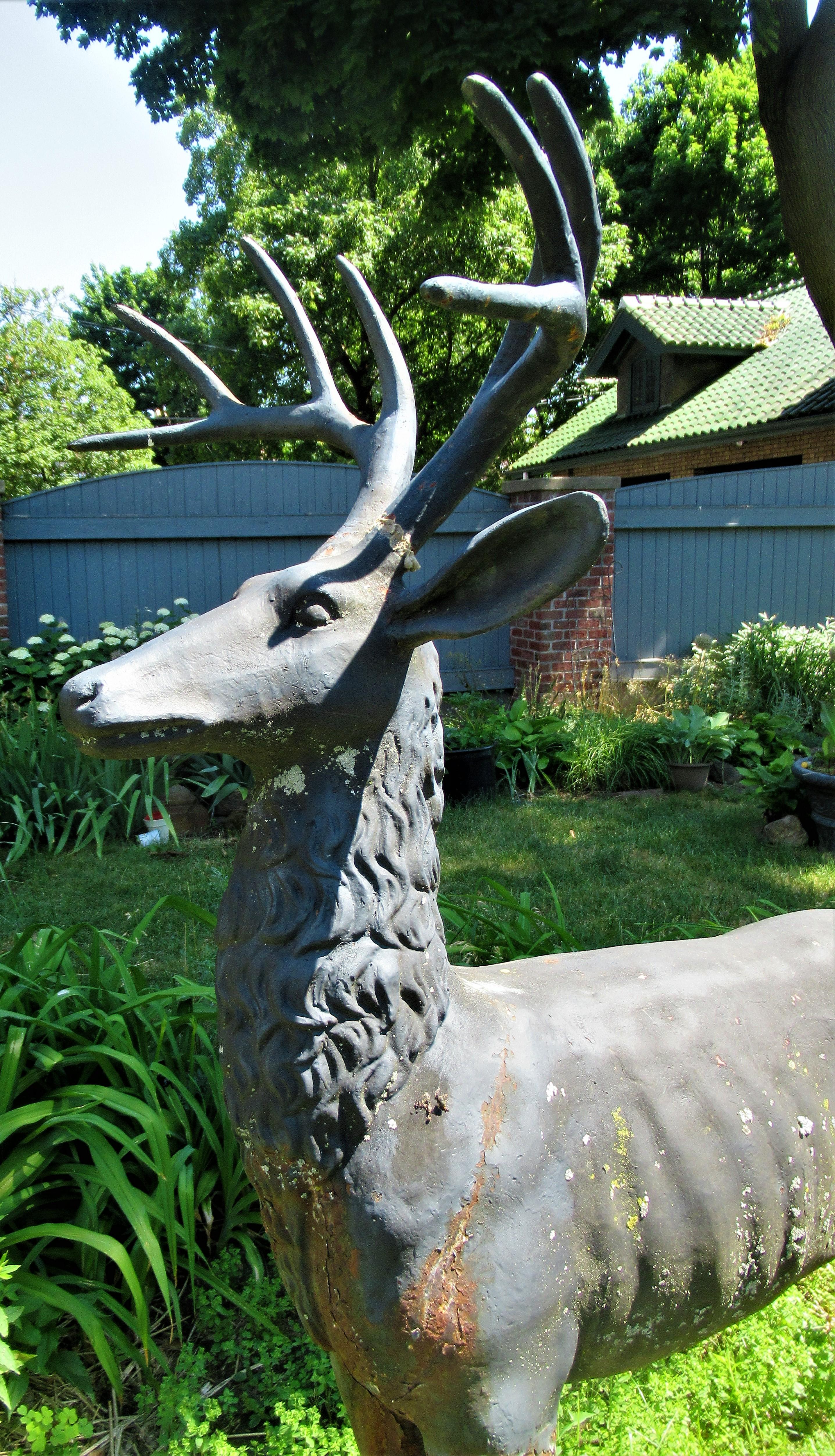 19th Century Life-Size Cast Iron Stag and Doe - Robert Wood Foundry 6