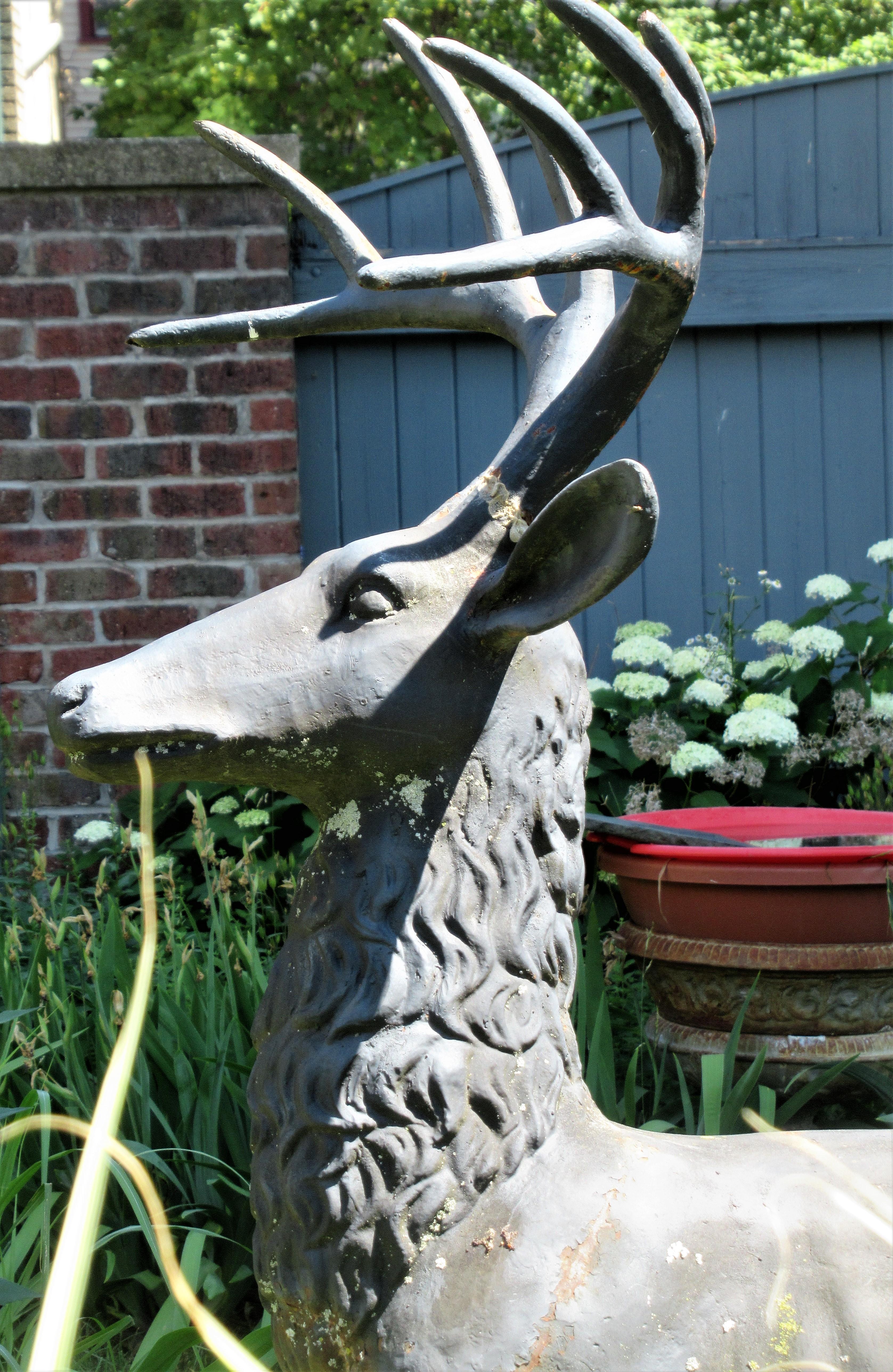 19th Century Life-Size Cast Iron Stag and Doe - Robert Wood Foundry 14