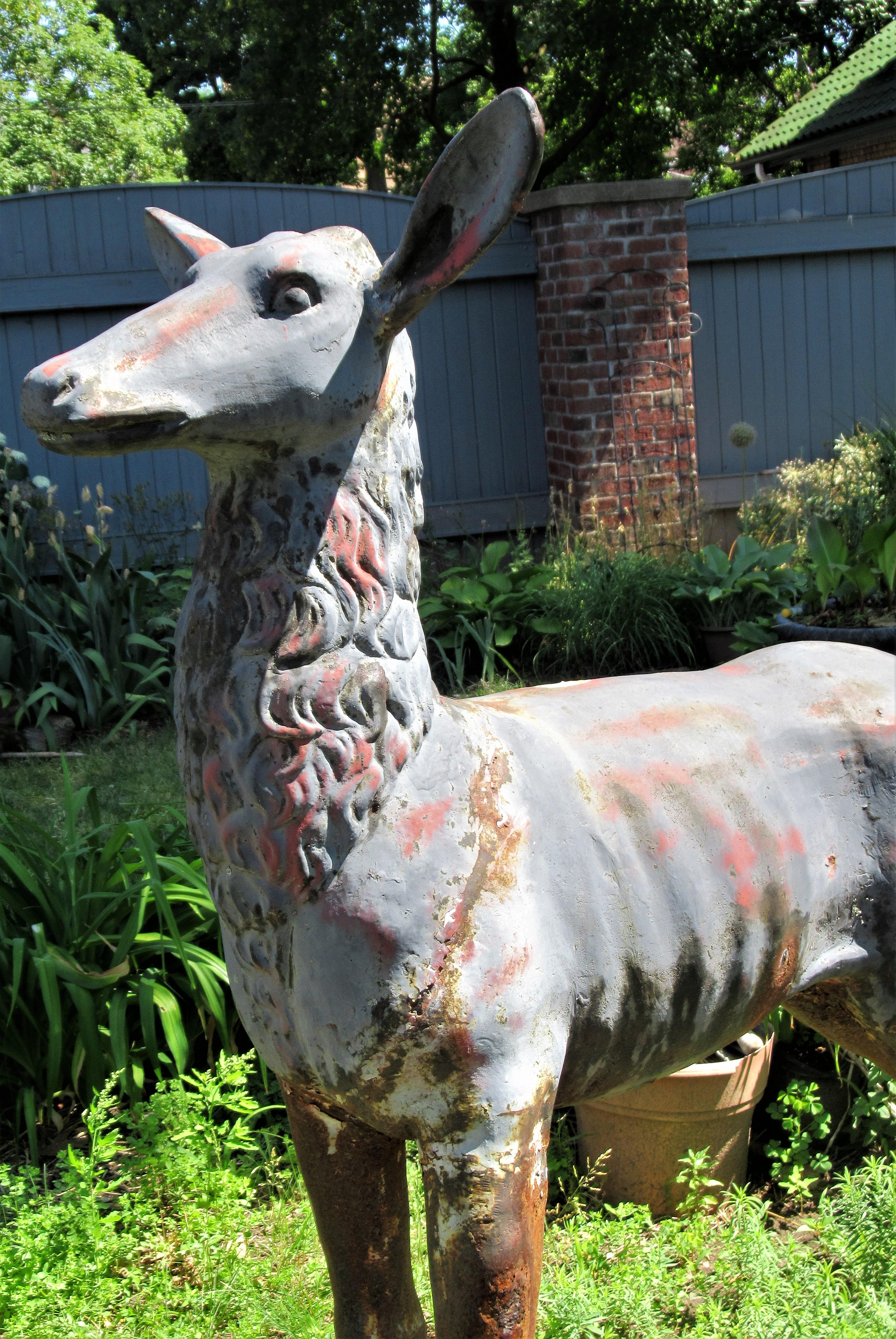 American 19th Century Life-Size Cast Iron Stag and Doe - Robert Wood Foundry