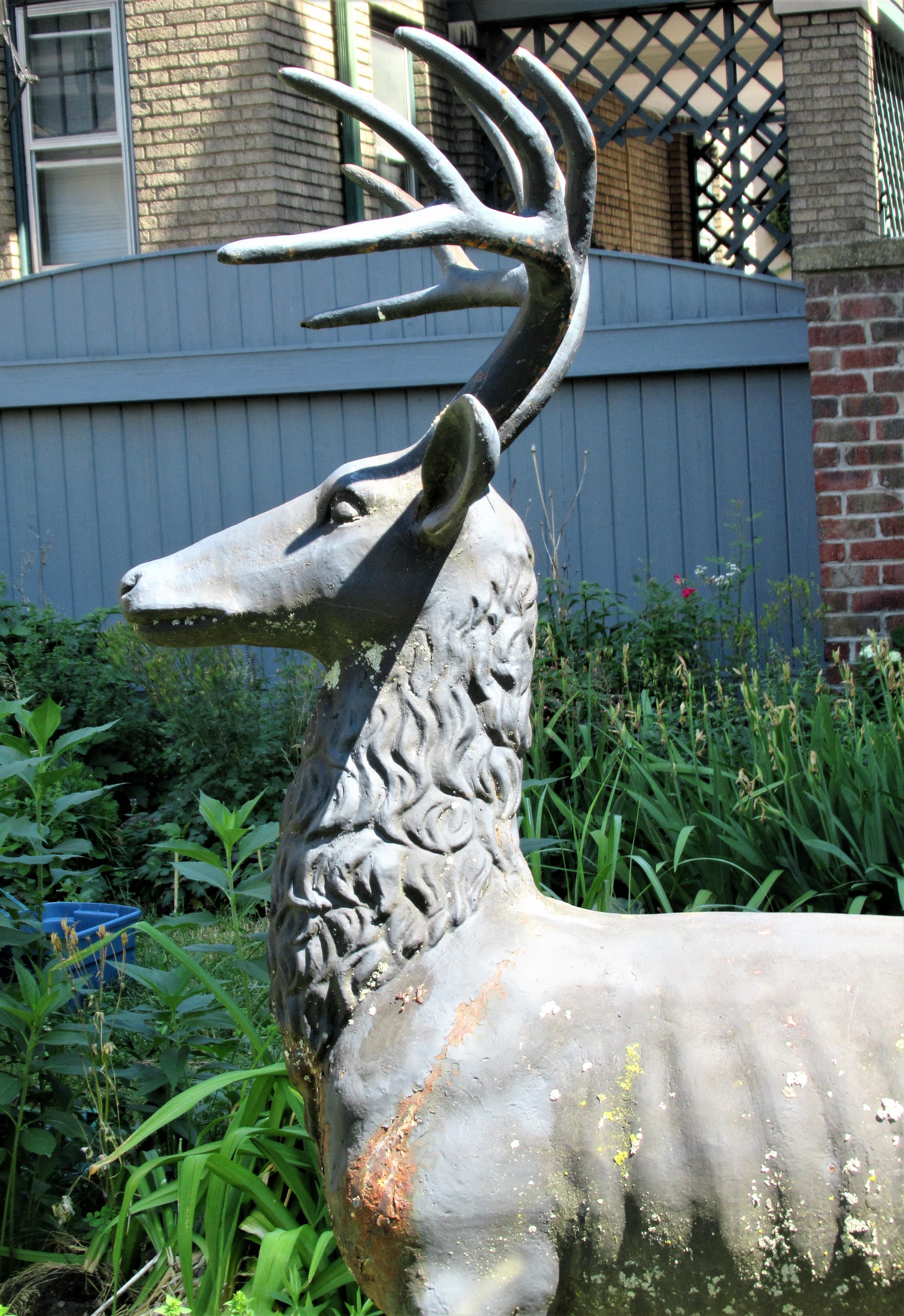 19th Century Life-Size Cast Iron Stag and Doe - Robert Wood Foundry 3