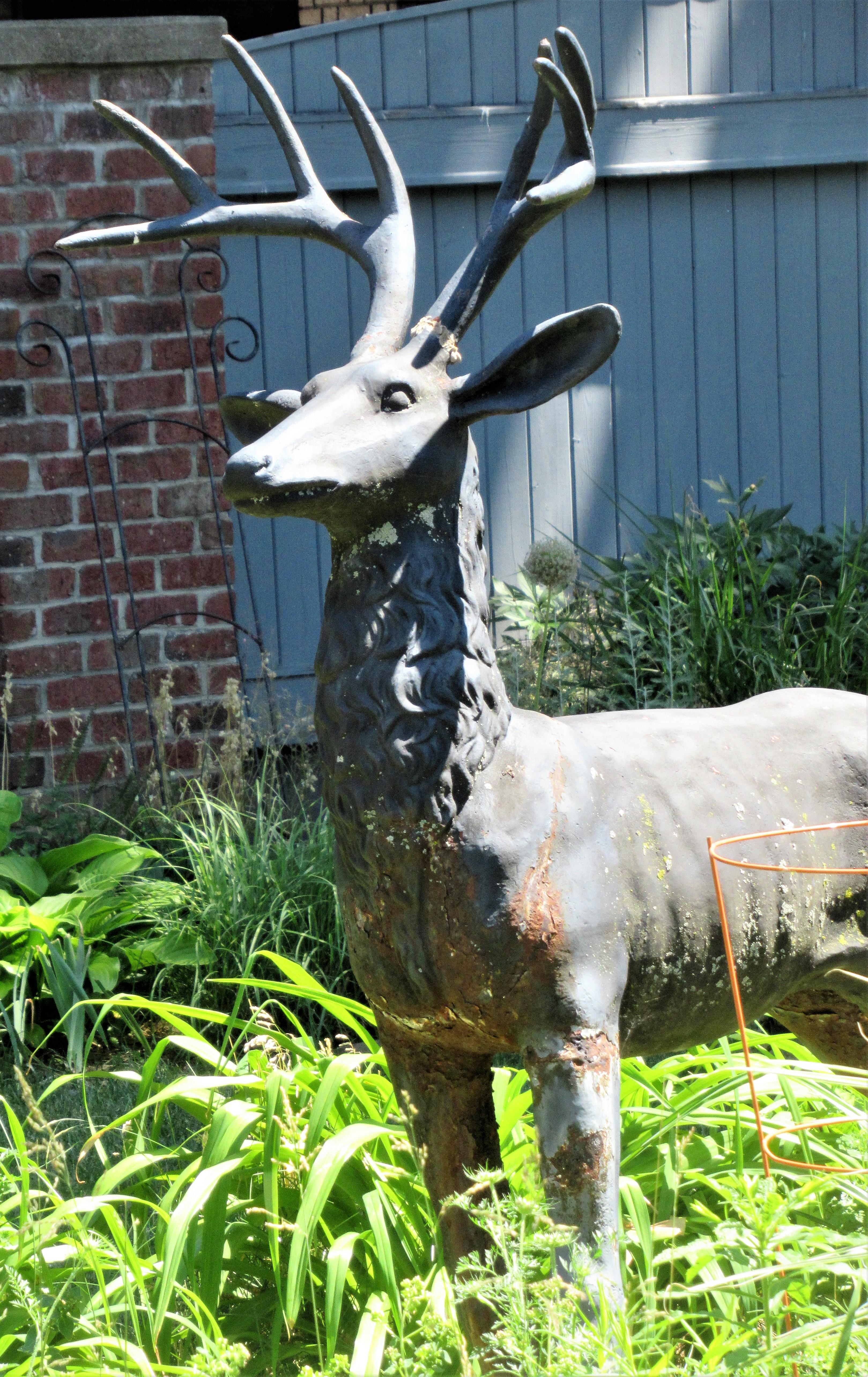 19th Century Life-Size Cast Iron Stag and Doe - Robert Wood Foundry 4